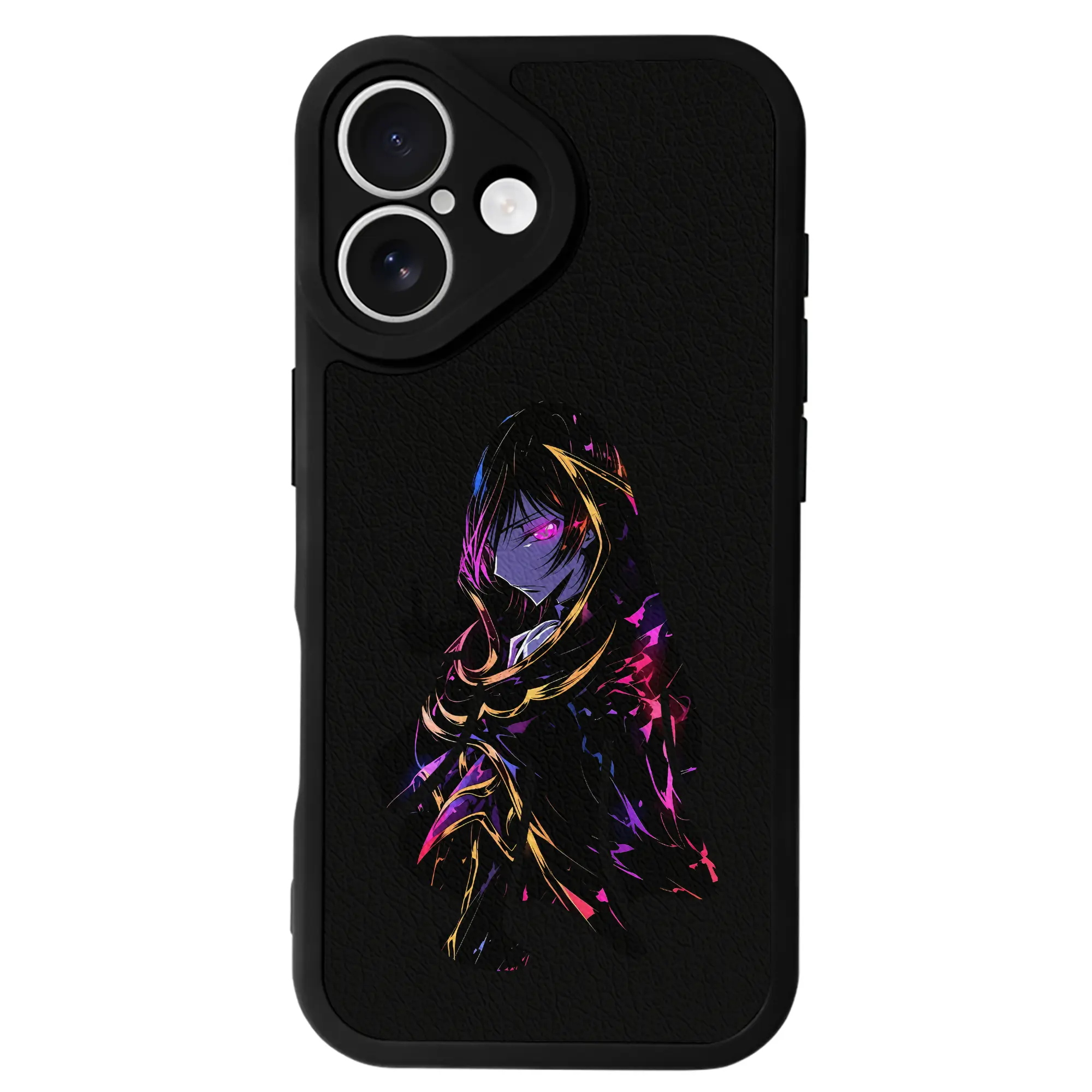 コードギアス 反逆のルルーシュ グッズ ルルーシュ・ランペルージ - IPhone 16シリーズ対応 ・ シリコンスマホケース ・ レザー調 ・ 高精度フィット ・ 耐衝撃 ・ ワイヤレス充電対応 ・ 精密カット